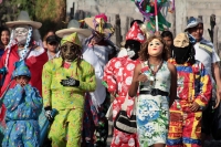 Lunes 22 de enero del 2018. Suchiapa. La danza de La Viejada se ha ido transformando durante los últimos años pero aún es posible observar a los personajes tradicionales vestidos a la usanza indí­gena y con máscaras de cuero crudo durante las festivid