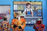 Viernes 22 de enero del 2016. Suchiapa. La Danza del Viejo o La Viejada. Los danzantes representan una burla social con sus gritos y  vestimenta durante el recorrido que realizan conmemorando a San Sebastián Mártir en esta localidad ubicada a 17 kilómetro