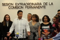 Miércoles 29 de agosto del 2018. Tuxtla Gutiérrez. Williams Oswaldo Ochoa Gallegos, hasta esta noche presidente de la mesa directiva de la LXVI del Congreso Local, es nombrado Gobernador Provisional del estado de Chiapas al otorgarle licencia al cargo a