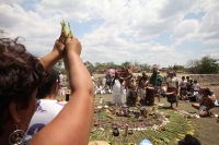 Indígenas Mayas y Zoques realizan un ceremonial de danza pre hispánica en las ruinas arqueológicas de la comunidad Chiapa de Corzo para celebrar la entrada de la primavera