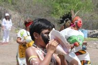 Indígenas Mayas y Zoques realizan un ceremonial de danza pre hispánicas en las ruinas arqueológicas de la comunidad Chiapa de Corzo para celebrar la entrada de la primavera