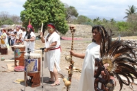 Indígenas Mayas y Zoques realizan un ceremonial de danza pre hispánica en las ruinas arqueológicas de la comunidad Chiapa de Corzo para celebrar la entrada de la primavera
