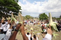 Indígenas Mayas y Zoques realizan un ceremonial de danza pre hispánicas en las ruinas arqueológicas de la comunidad Chiapa de Corzo para celebrar la entrada de la primavera