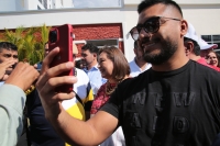 20231110. Tuxtla. Xochitl Gálvez, del FAxM en rueda de prensa afirma que no trabajaría con priistas corruptos pero concede que se reúne con Alito