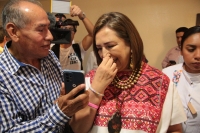 20231110. Tuxtla. Xochitl Gálvez, del FAxM en rueda de prensa afirma que no trabajaría con priistas corruptos pero concede que se reúne con Alito