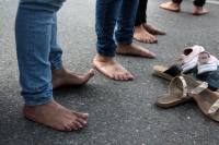 20230710. Tuxtla. Caminata permanente por las desaperecidas, descalzas y desde La Pochota.