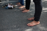 20230710. Tuxtla. Caminata permanente por las desaperecidas, descalzas y desde La Pochota.