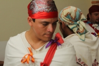 Lunes 24 de diciembre del 2012. Tuxtla Gutiérrez, Chiapas. La priostería Zoque visita las diferentes casas de sus miembros durante la velada de esta navidad bailando las danzas del Belén Zoque para terminar en el altar de la ermita del Cerrito.