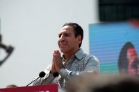 20240317. Tuxtla. Eduardo Ramírez de la coalición Juntos Haremos Historia en Chiapas hace su registro ante el IEPC-Chiapas como candidato a la gubernatura de este estado del sureste de México.