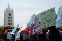 20240315. Tuxtla. Estudiantes de la Escuela Normal Rural Mactumatza protestan esta mañana por la muerte del estudiante del 7 de marzo en Guerrero.