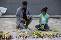 20240324. Tuxtla. Entre flores de Ziquete y Primavera, Ramos de Palmas, los artesanos tsentales y zoques ofrecen las ofrendas para las celebraciones tradicionales en los mercados públicos del Barrio del Calvario en centro de la capital de Chiapas