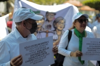 20260329. Tuxtla. Pensionados de CFE protestan por las reformas al artículo 127 constitucional.