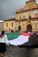 20261010. Sclc. Las desapariciones en México, son una vergüenza internacional. La actriz y activista Ofelia Medina, en San Cristóbal en apoyo al pueblo Palestino.