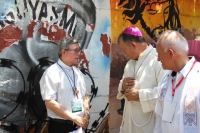 #Religión / El encuentro de Obispos de la Frontera México-Guatemala encuentra a los prelados de San Cristóbal de las Casas, Tuxtla Gutiérrez, San Marcos y del Peten en el lugar donde fallecieran 56 migrantes en un accidente de tránsito en el año 2021